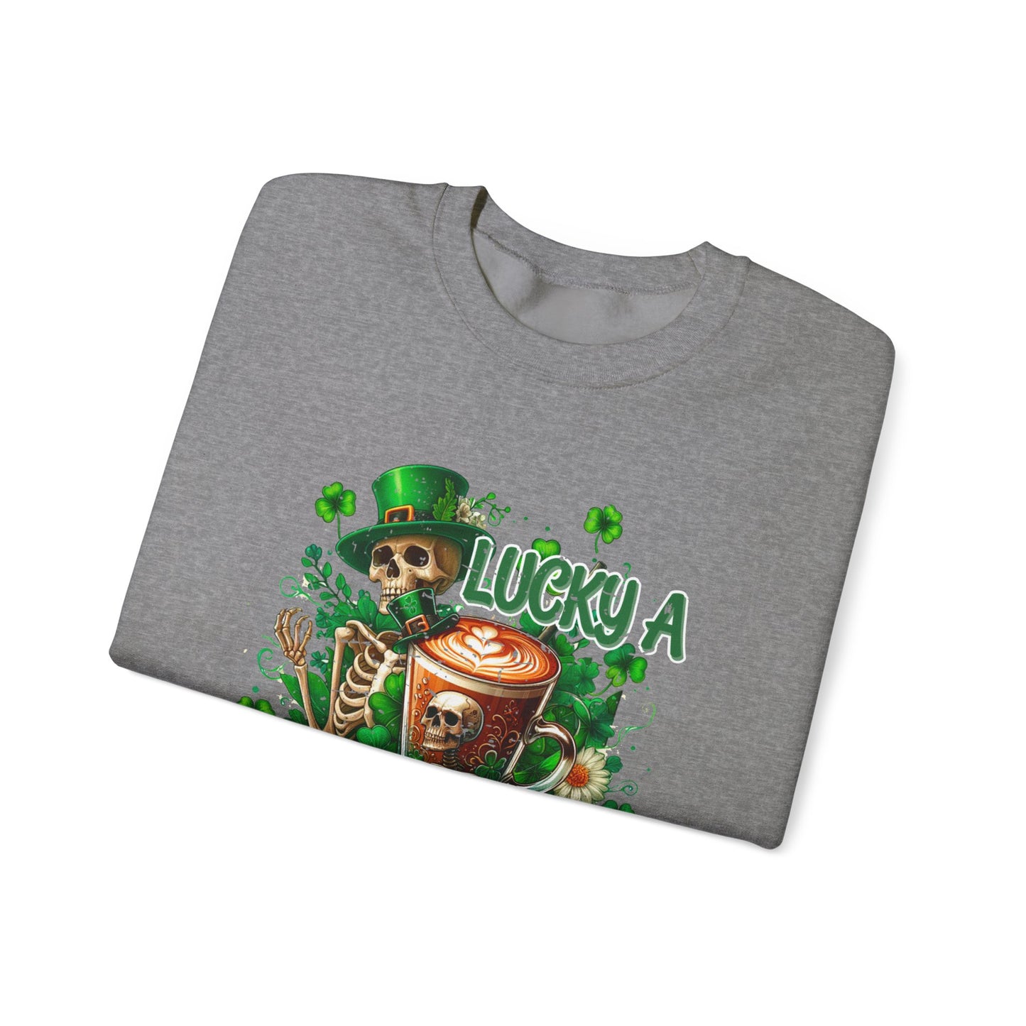 Lucky A Latte Skeleton Heavy Blend™ Crewneck Sweatshirt