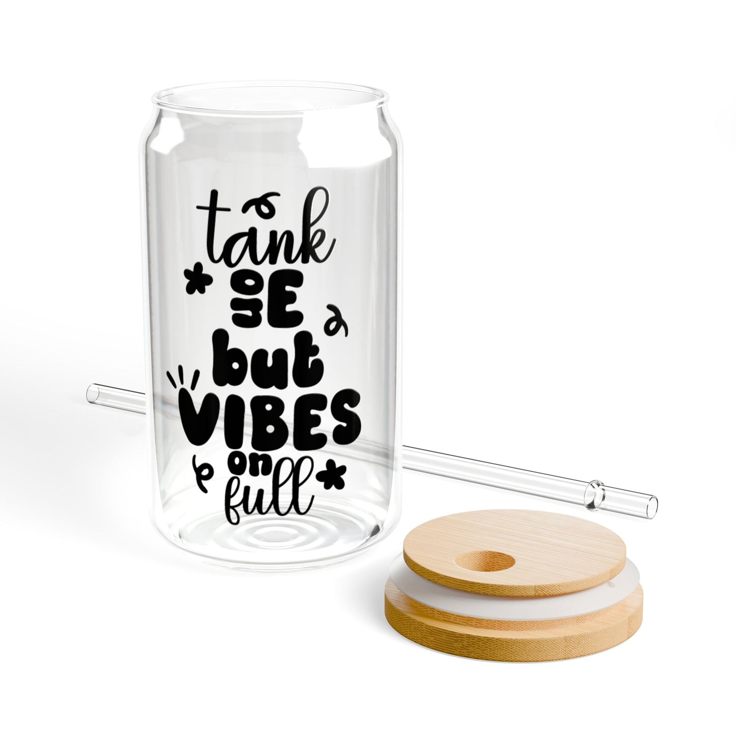 Vibes On Full Sipper Glass, 16oz