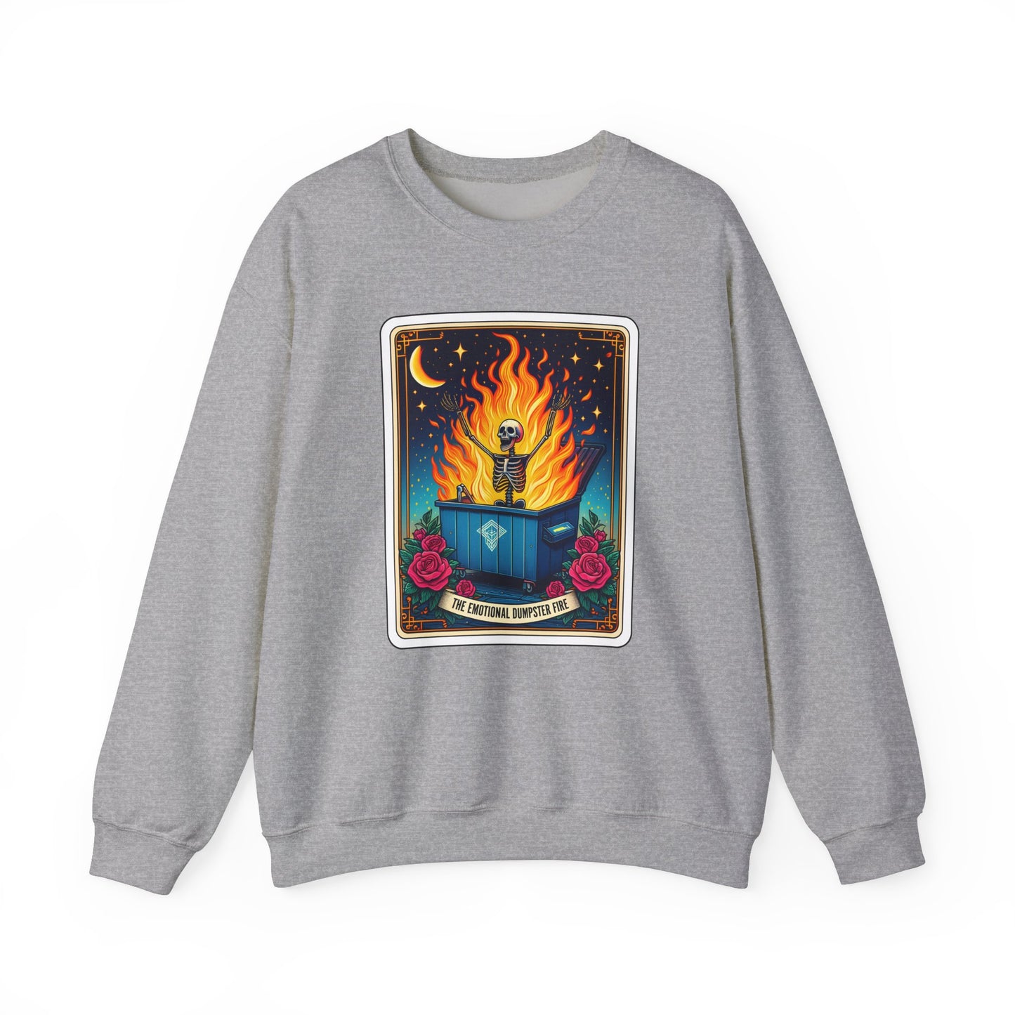 Emotional Dumpster Fire Tarot Heavy Blend™ Crewneck Sweatshirt