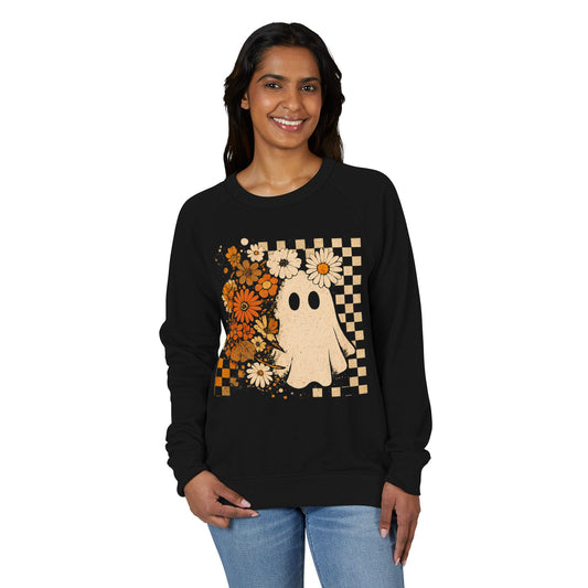 Checkered Ghost French Terry Raglan Crewneck