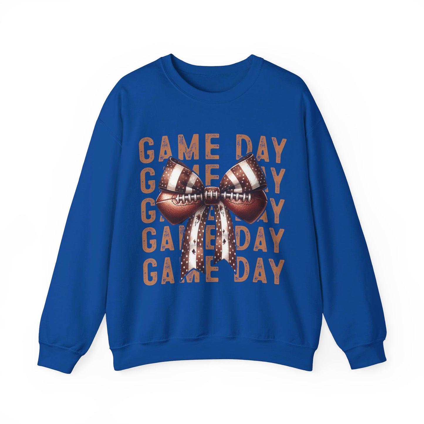 Game Day Football Bow Heavy Blend™ Crewneck Sweatshirt