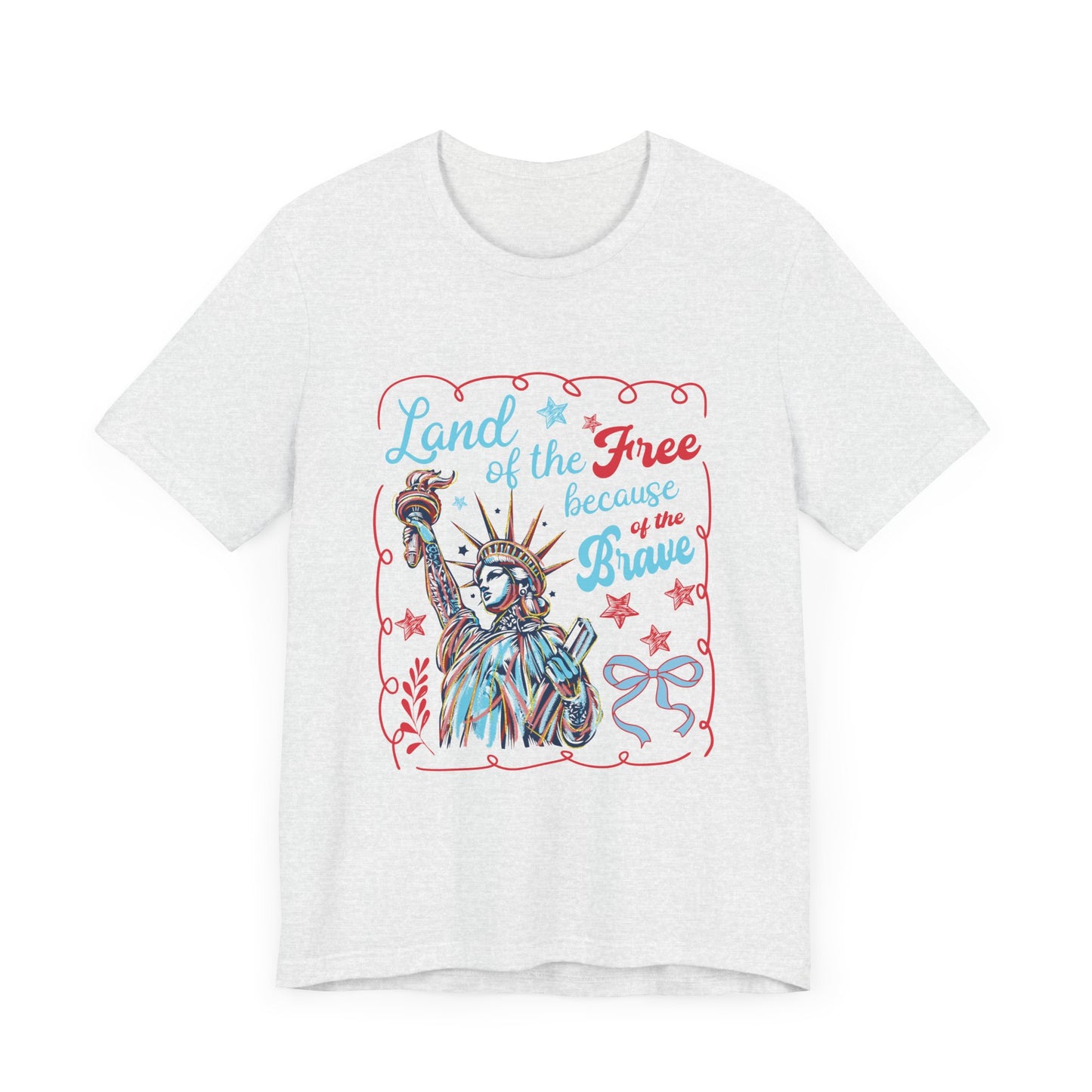 Land of the Free Because of the Brave Jersey Short Sleeve Tee