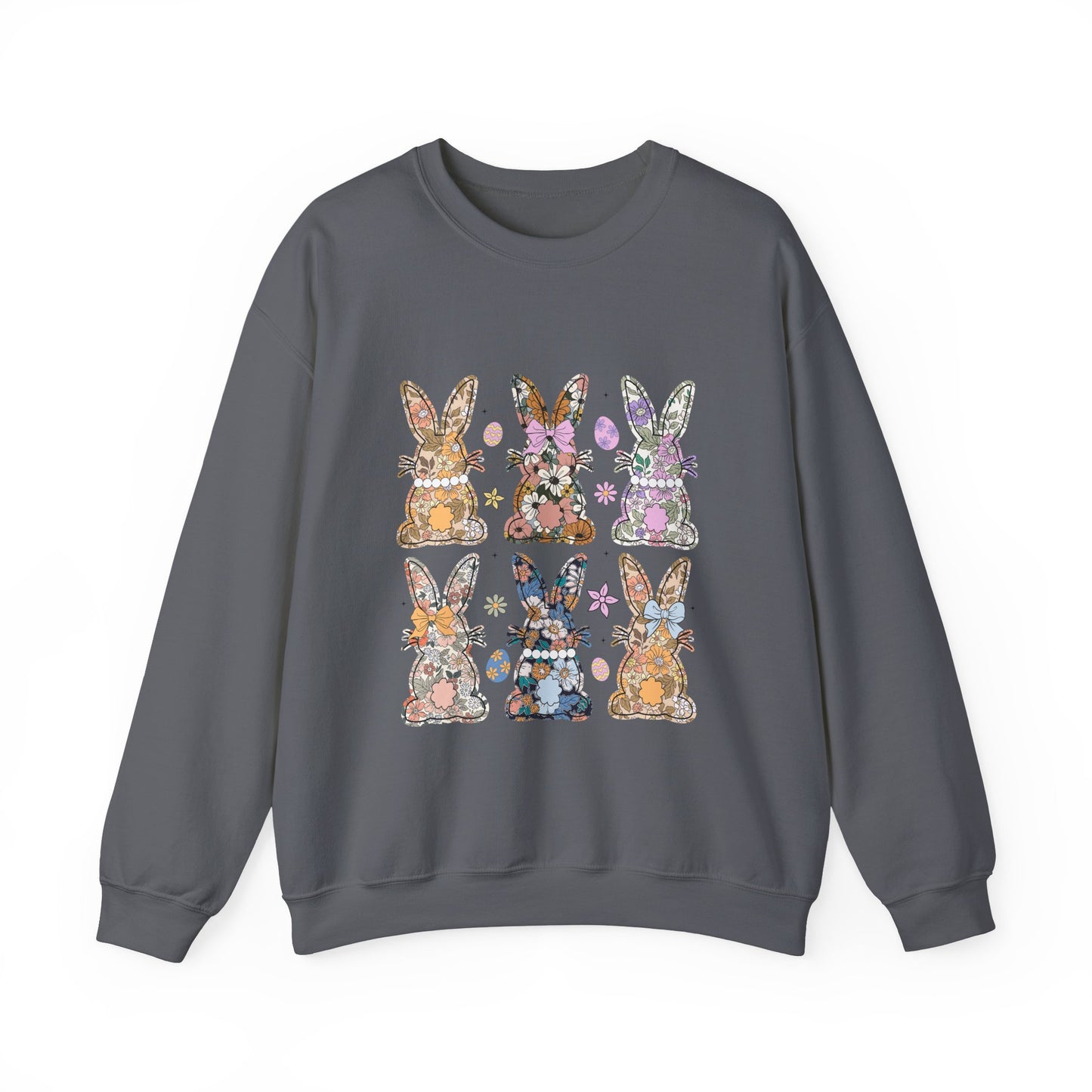 Floral Bunnies Heavy Blend™ Crewneck Sweatshirt
