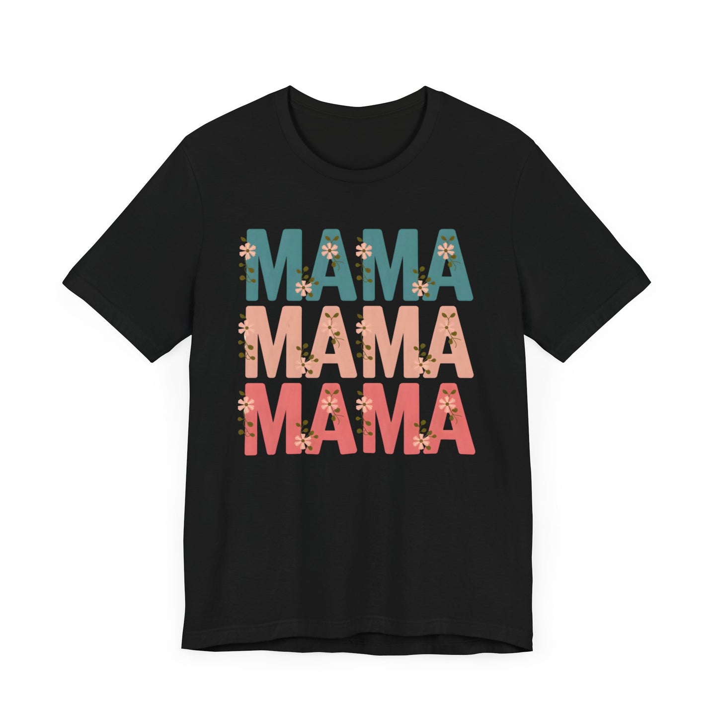 Mama Stacked Floral Jersey Short Sleeve Tee
