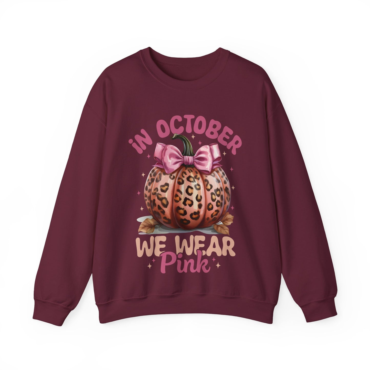 Wear Pink Leopard Pumpkin Heavy Blend™ Crewneck Sweatshirt