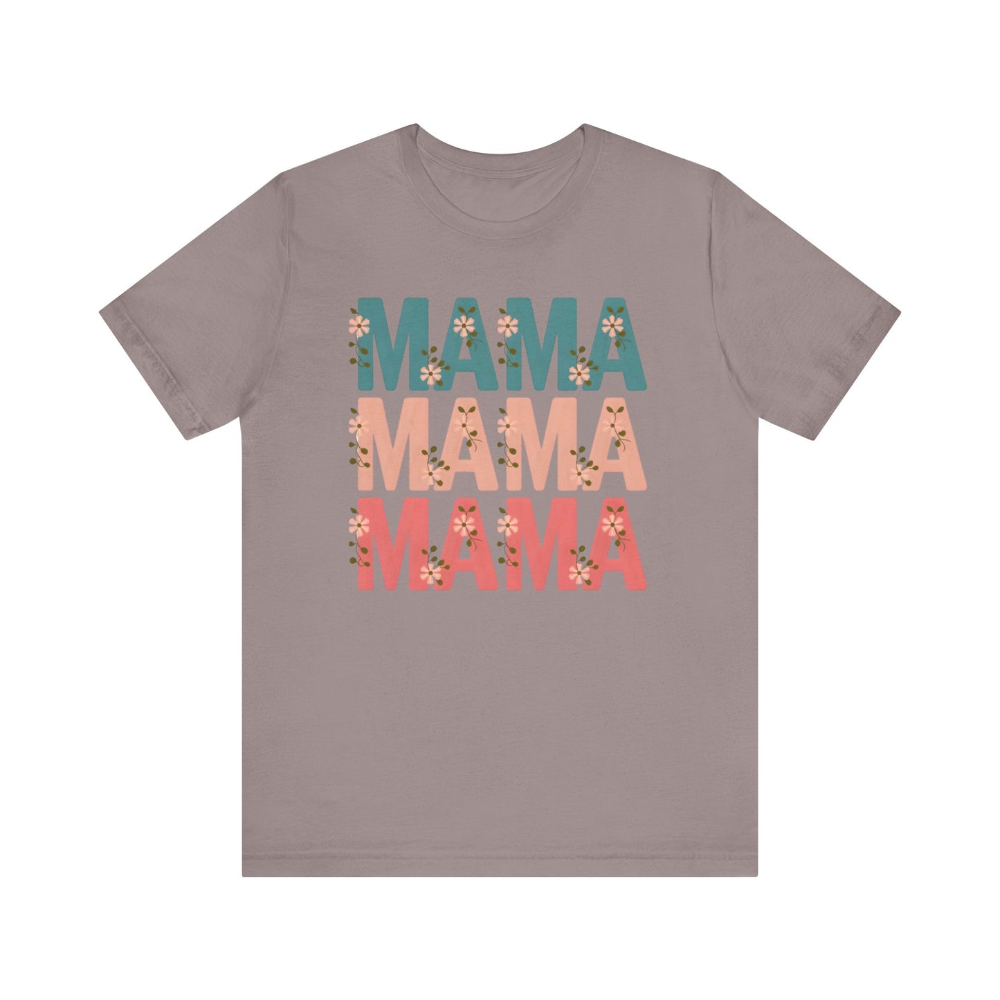 Mama Stacked Floral Jersey Short Sleeve Tee