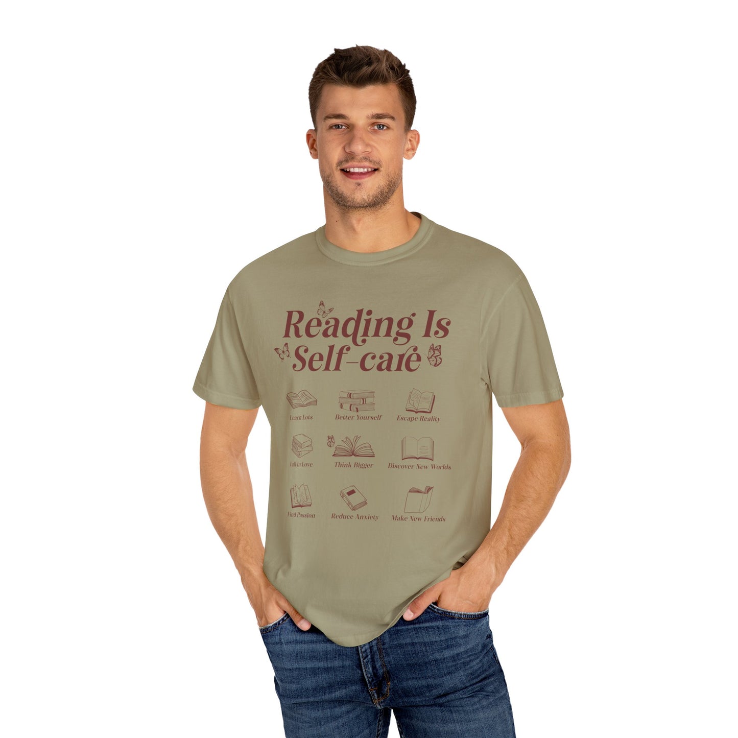 Reading Is Self Care Garment-Dyed T-shirt