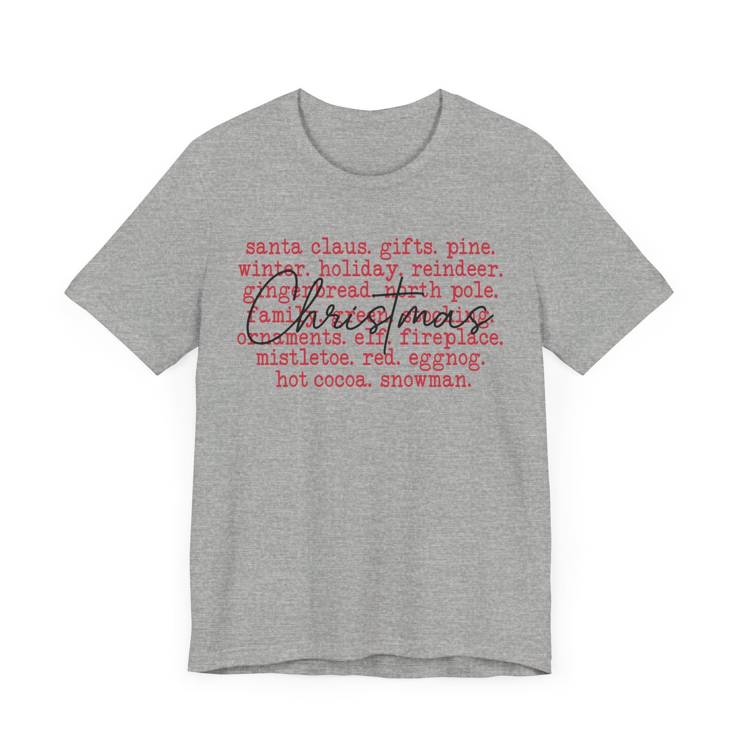Christmas Words Jersey Short Sleeve Tee