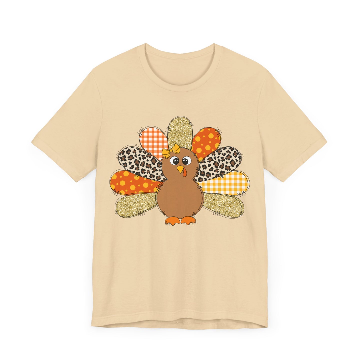 Cute Thanksgiving Turkey Jersey Short Sleeve Tee