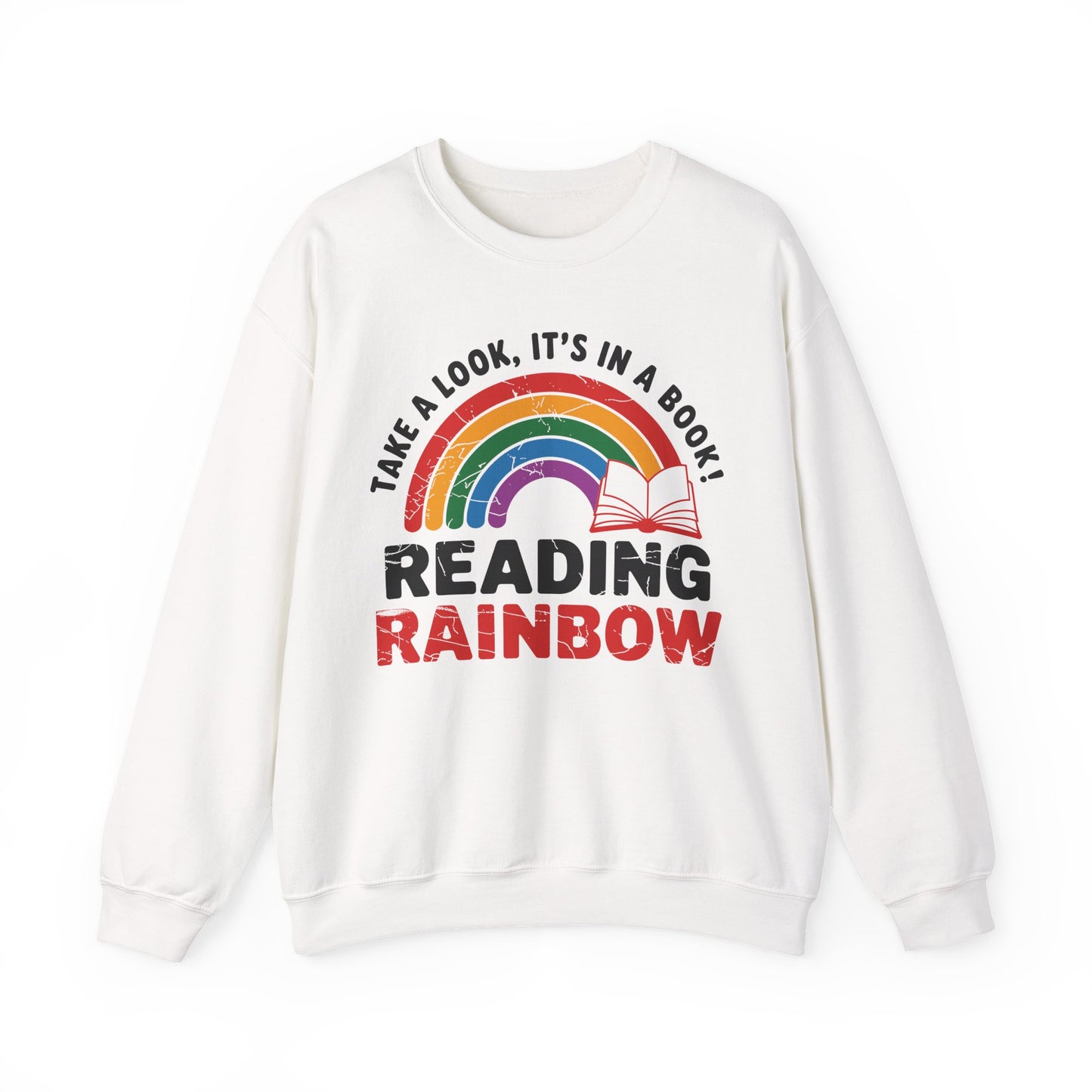 Retro Reading Rainbow Heavy Blend™ Crewneck Sweatshirt