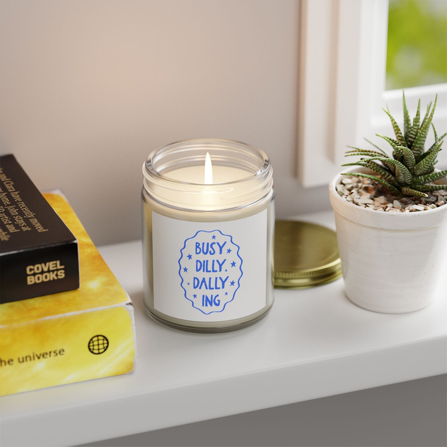 Busy Dilly Dallying Scented Candles, Coconut Apricot Wax (4oz, 9oz)