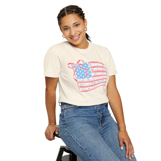 Vintage Floral Flag Garment-Dyed T-shirt