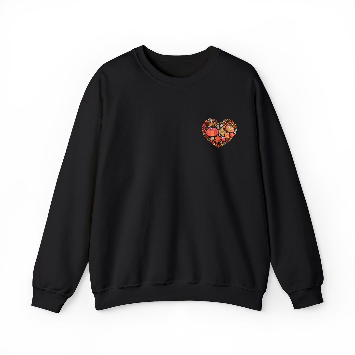 Embroidered Fall Heart Heavy Blend™ Crewneck Sweatshirt