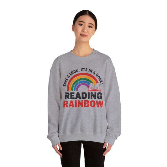 Retro Reading Rainbow Heavy Blend™ Crewneck Sweatshirt