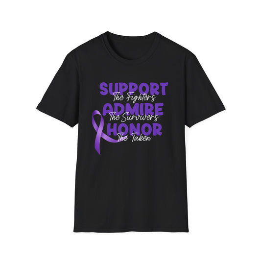 Support Admire Honor Purple Ribbon Softstyle T-Shirt