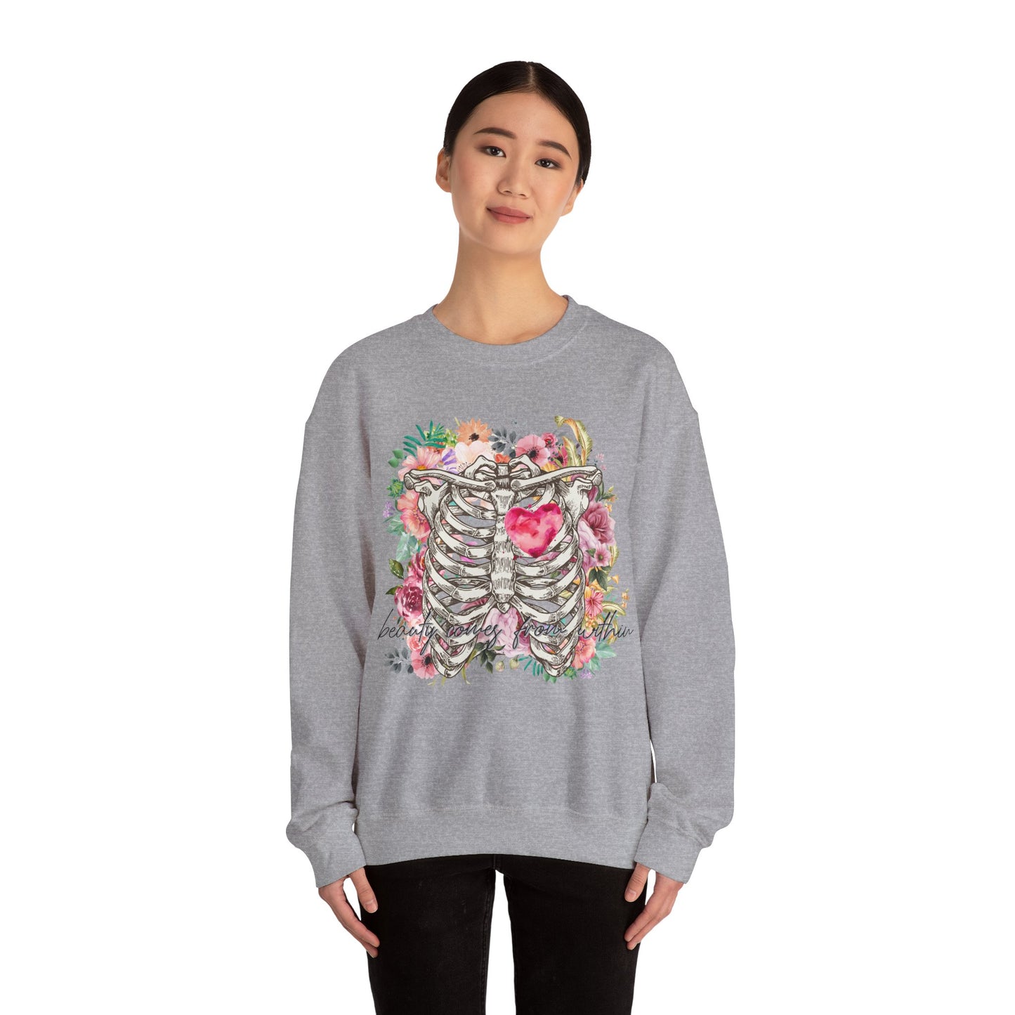 Beauty Comes From Within Heavy Blend™ Crewneck Sweatshirt