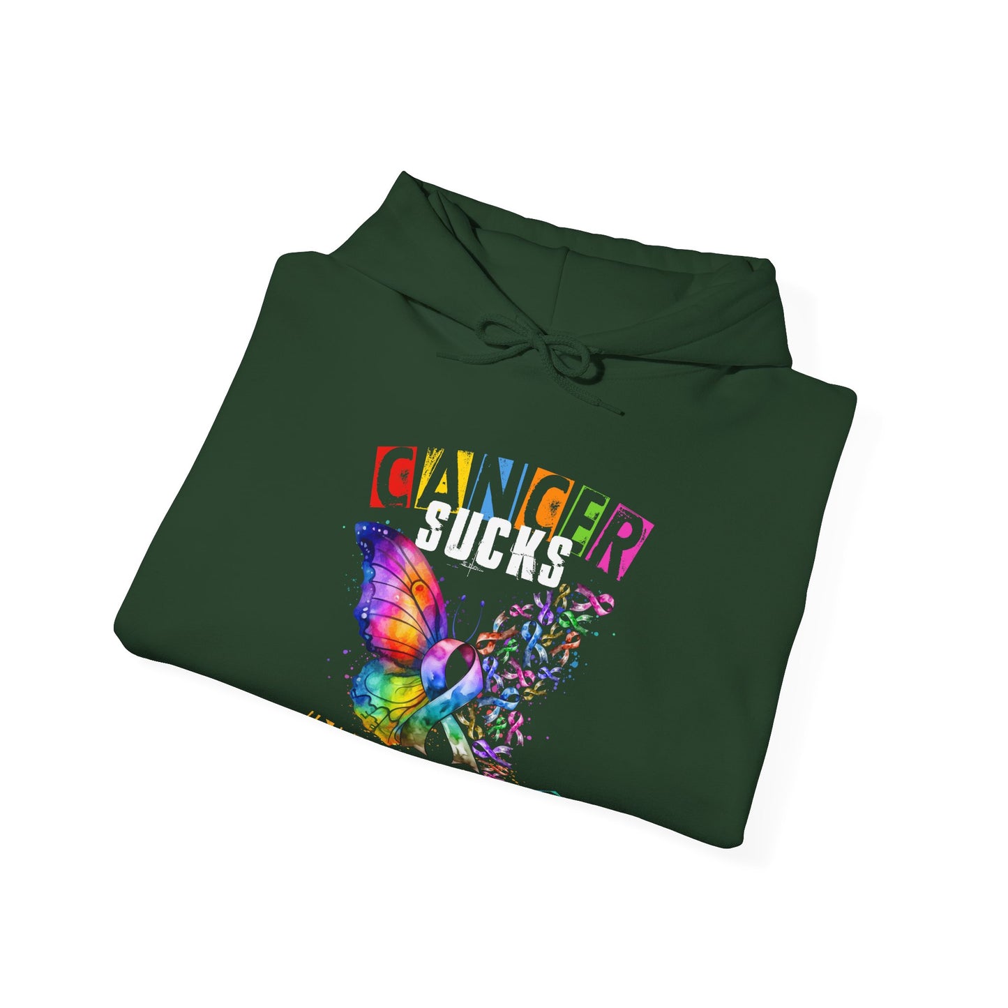 Cancer Sucks In All Colors Heavy Blend™ Hooded Sweatshirt