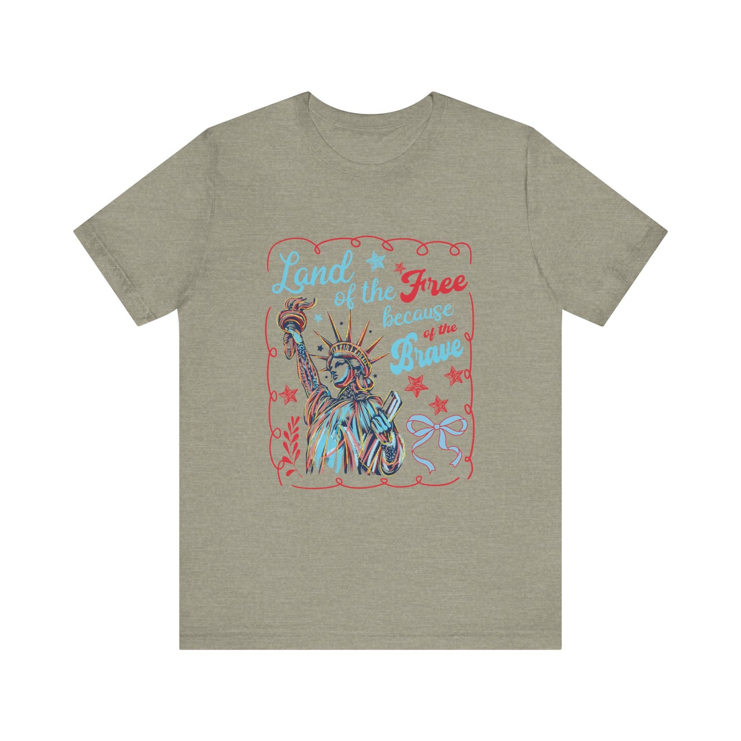 Land of the Free Because of the Brave Jersey Short Sleeve Tee
