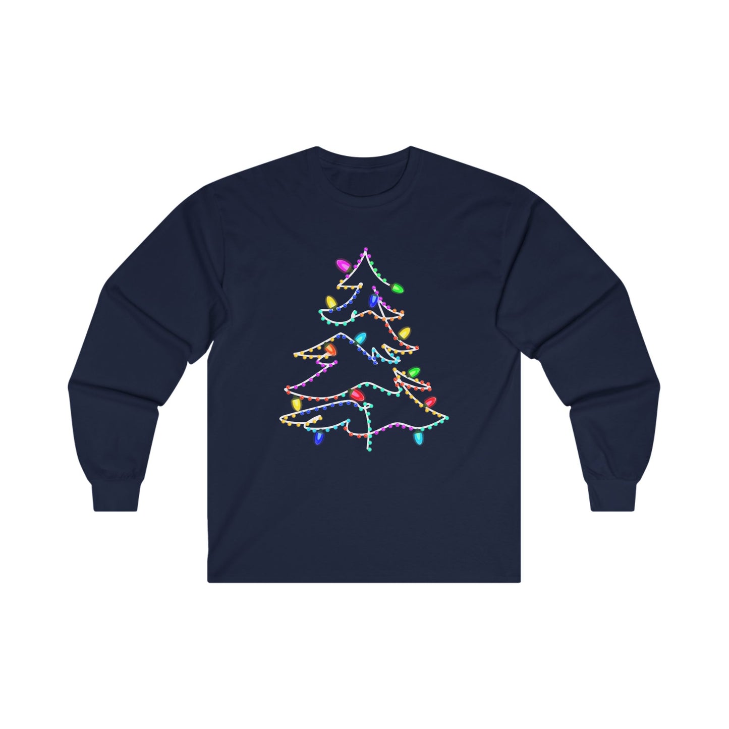 4X/5X Lighted Christmas Tree Ultra Cotton Long Sleeve