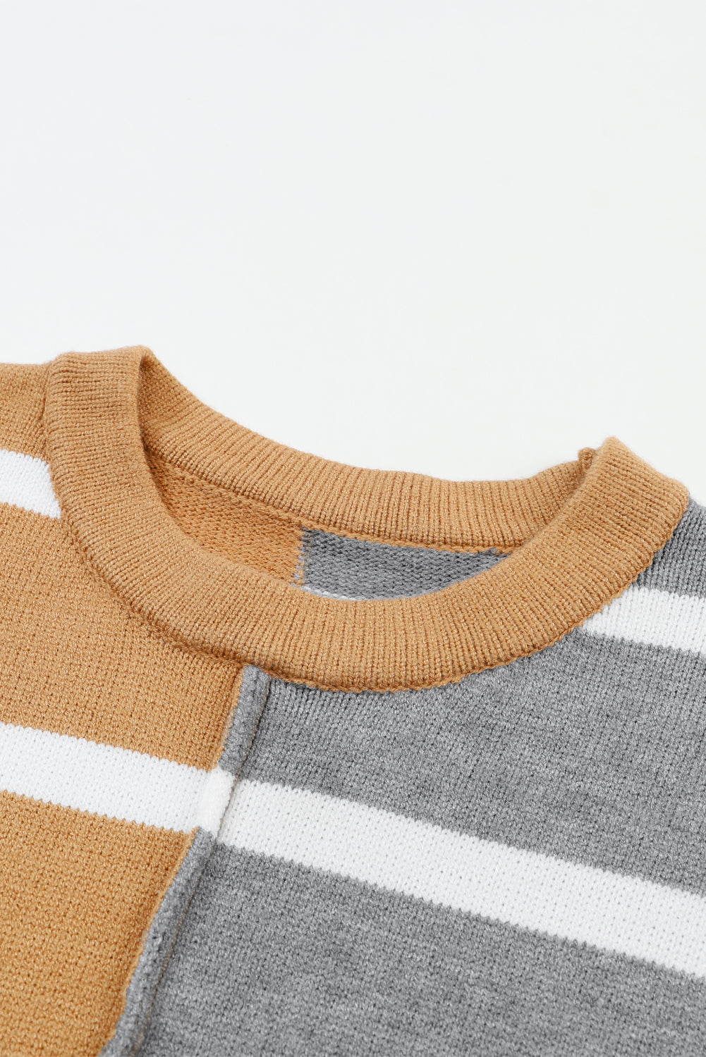 Plus Size Colorblock Striped Patchwork Loose Top