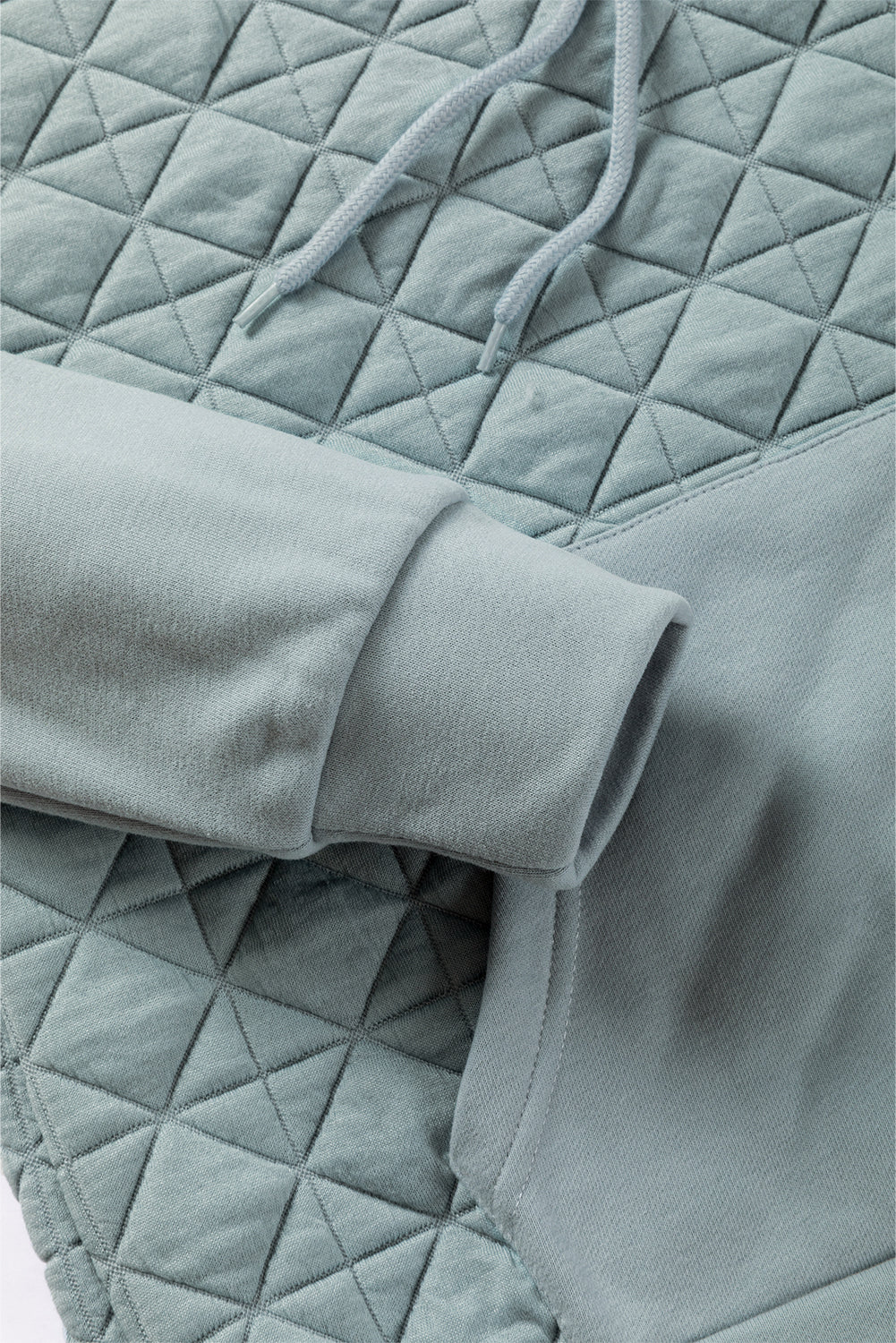 Parchment Quilted Patchwork Exposed Seam Hoodie