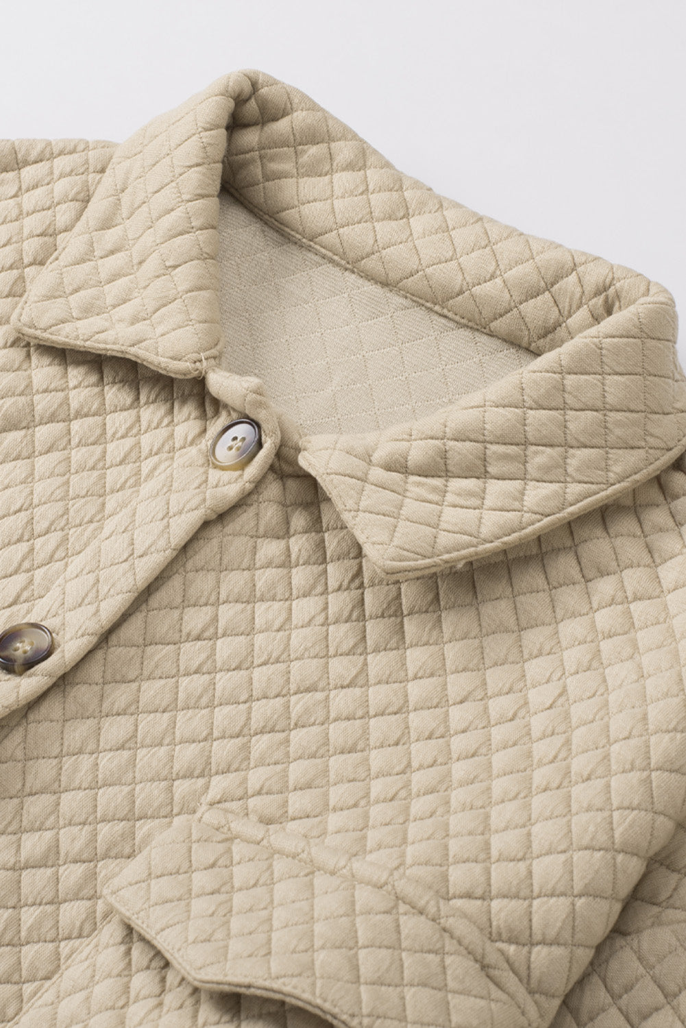 Gray Plus Size Quilted Pattern Shacket