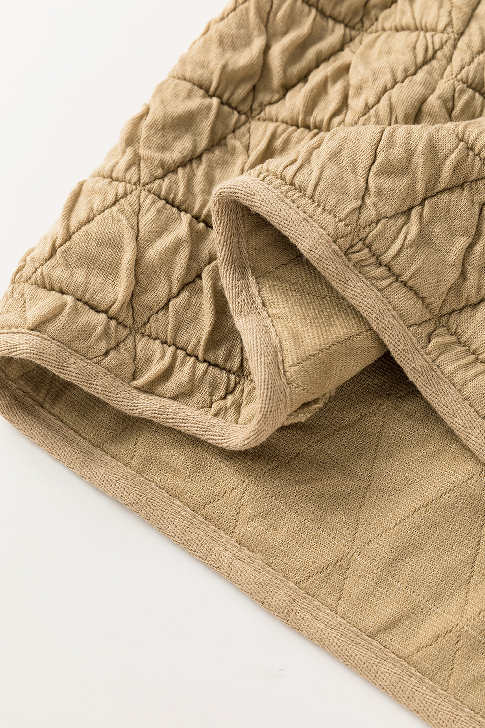 Parchment Quilted Patchwork Exposed Seam Hoodie