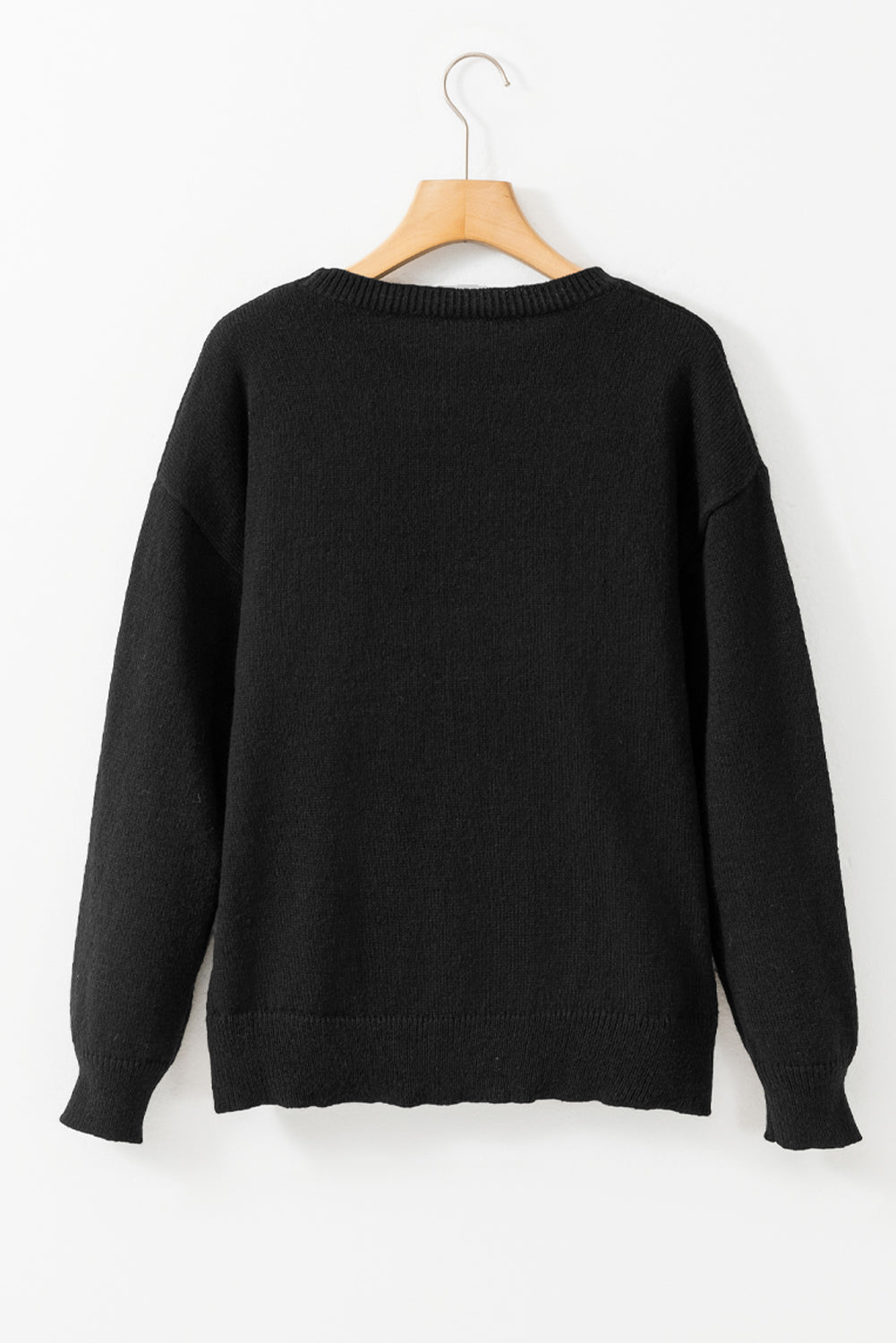 Black Plus Size Cheers Glitter Tinsel Short Sleeve Sweater