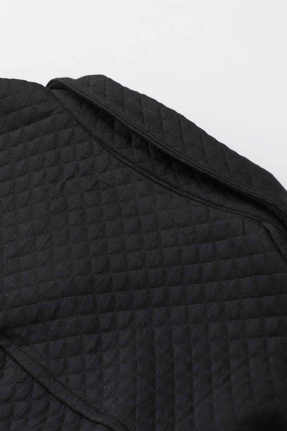 Gray Lattice Texture Retro Flap Pocket Button Shacket