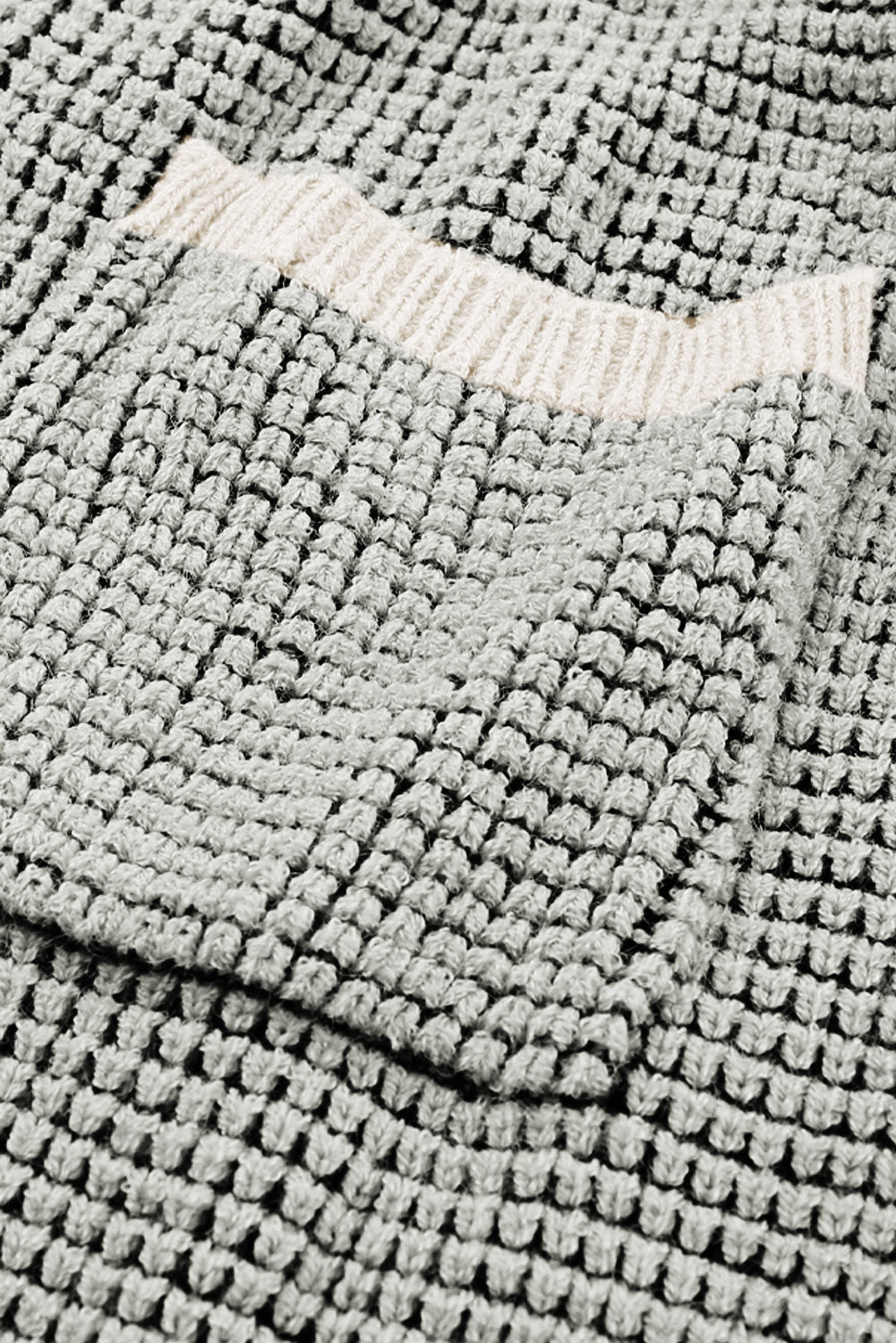 Apricot Chunky Waffle Knit Oversized Collar Cardigan