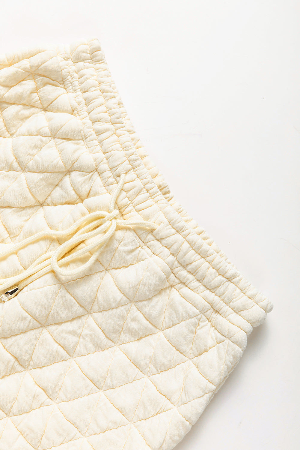 Parchment Quilted Patchwork Exposed Seam Hoodie