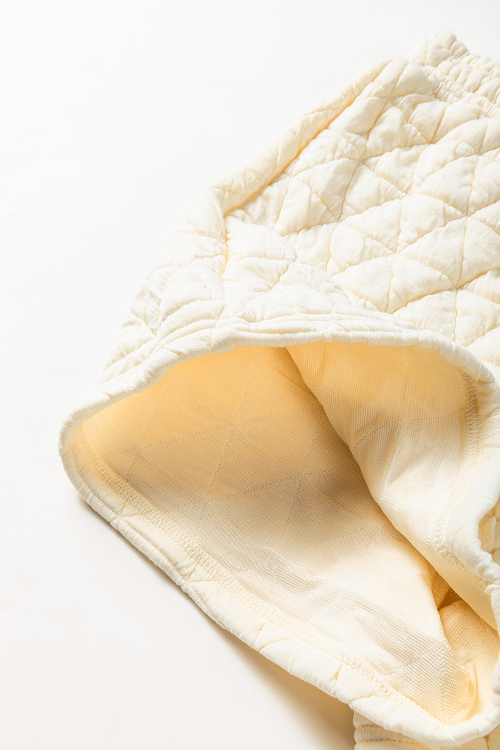 Parchment Quilted Patchwork Exposed Seam Hoodie