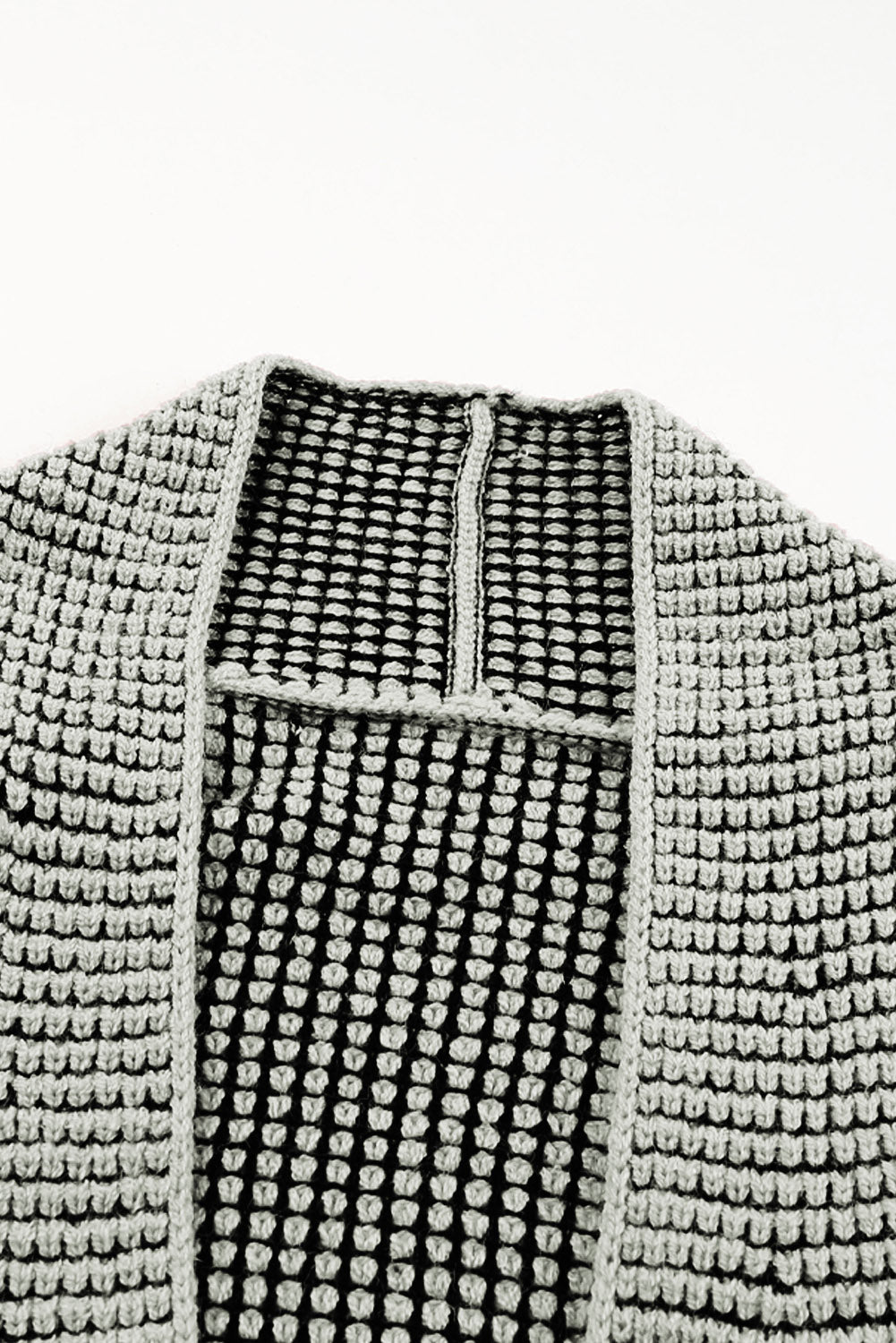 Apricot Chunky Waffle Knit Oversized Collar Cardigan