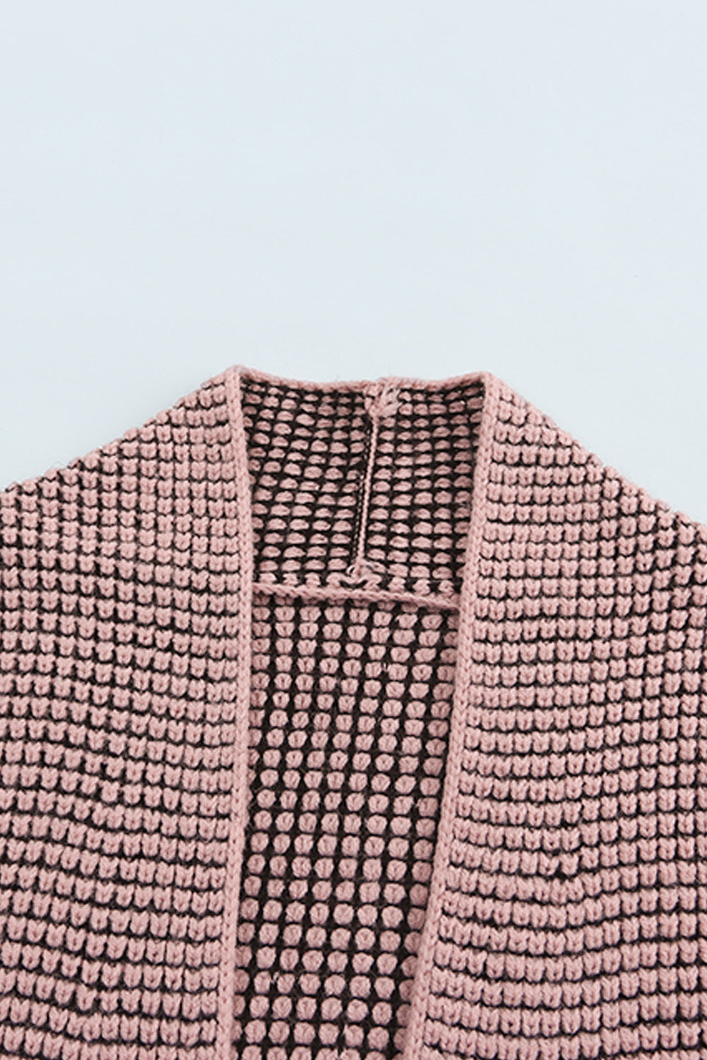 Apricot Chunky Waffle Knit Oversized Collar Cardigan