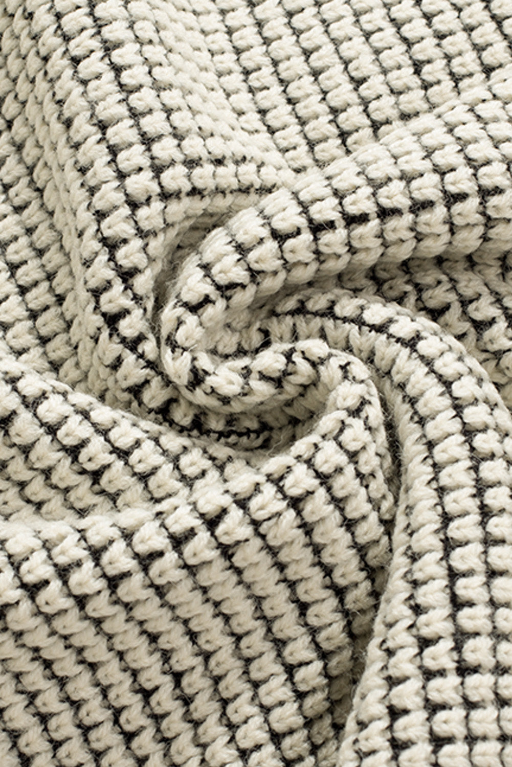 Apricot Chunky Waffle Knit Oversized Collar Cardigan