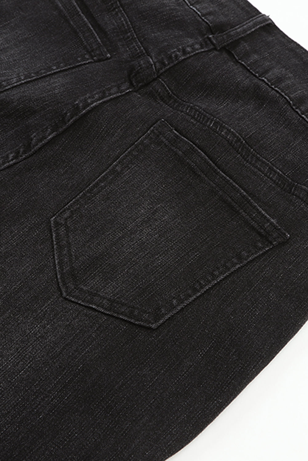 Blue Exposed Seam Split Flare Jeans