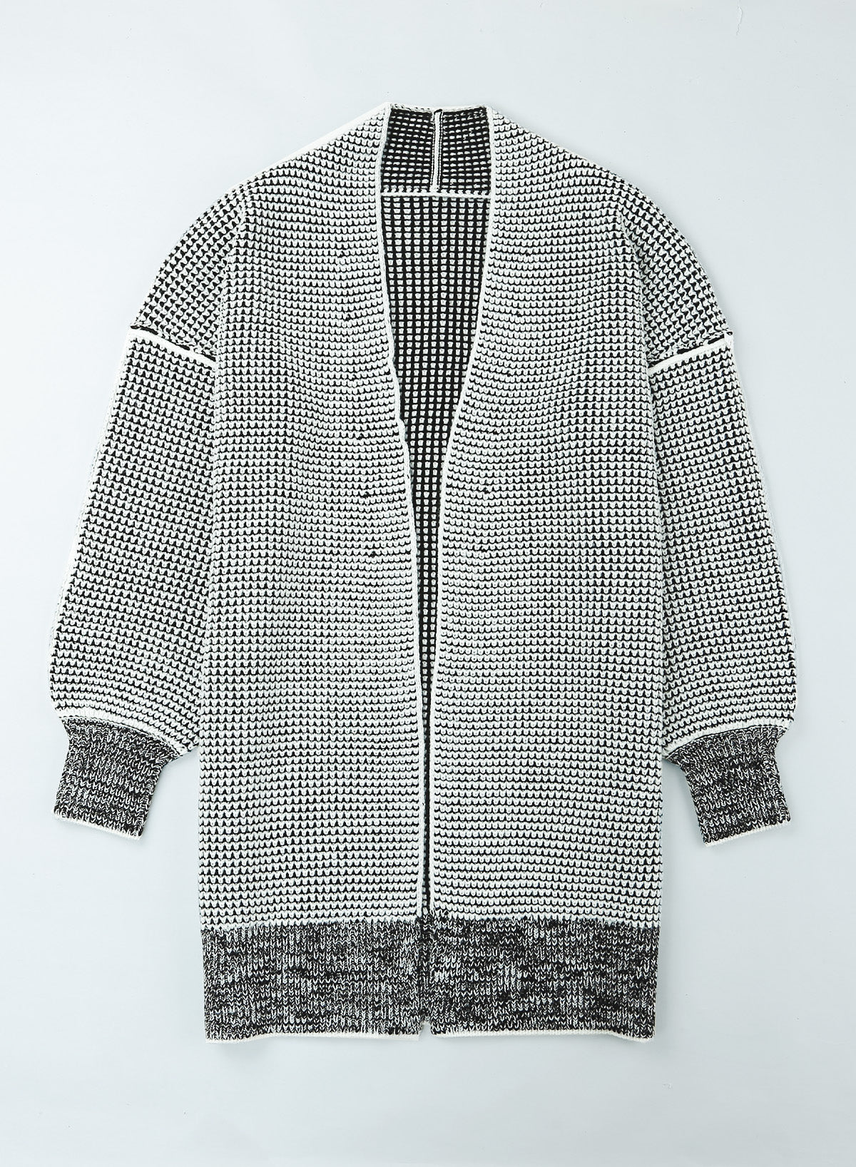 Apricot Chunky Waffle Knit Oversized Collar Cardigan