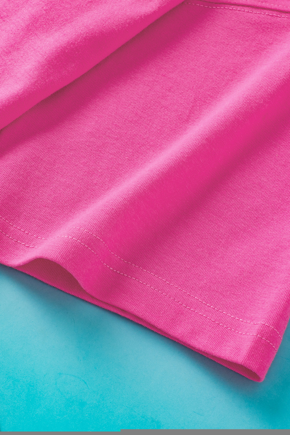 Rose Red Light Pink Longline Short Sleeve Side Slit