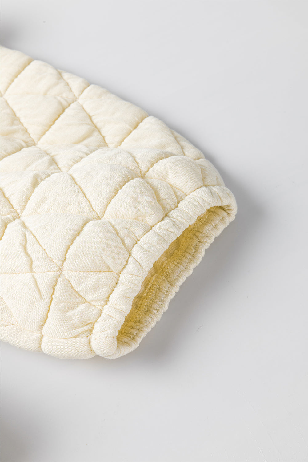 Parchment Quilted Patchwork Exposed Seam Hoodie