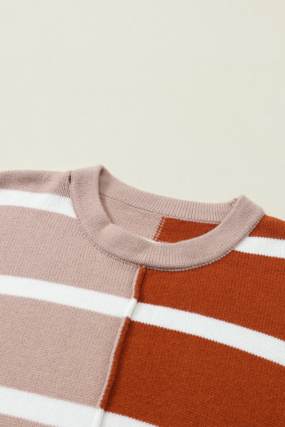 Plus Size Colorblock Striped Patchwork Loose Top