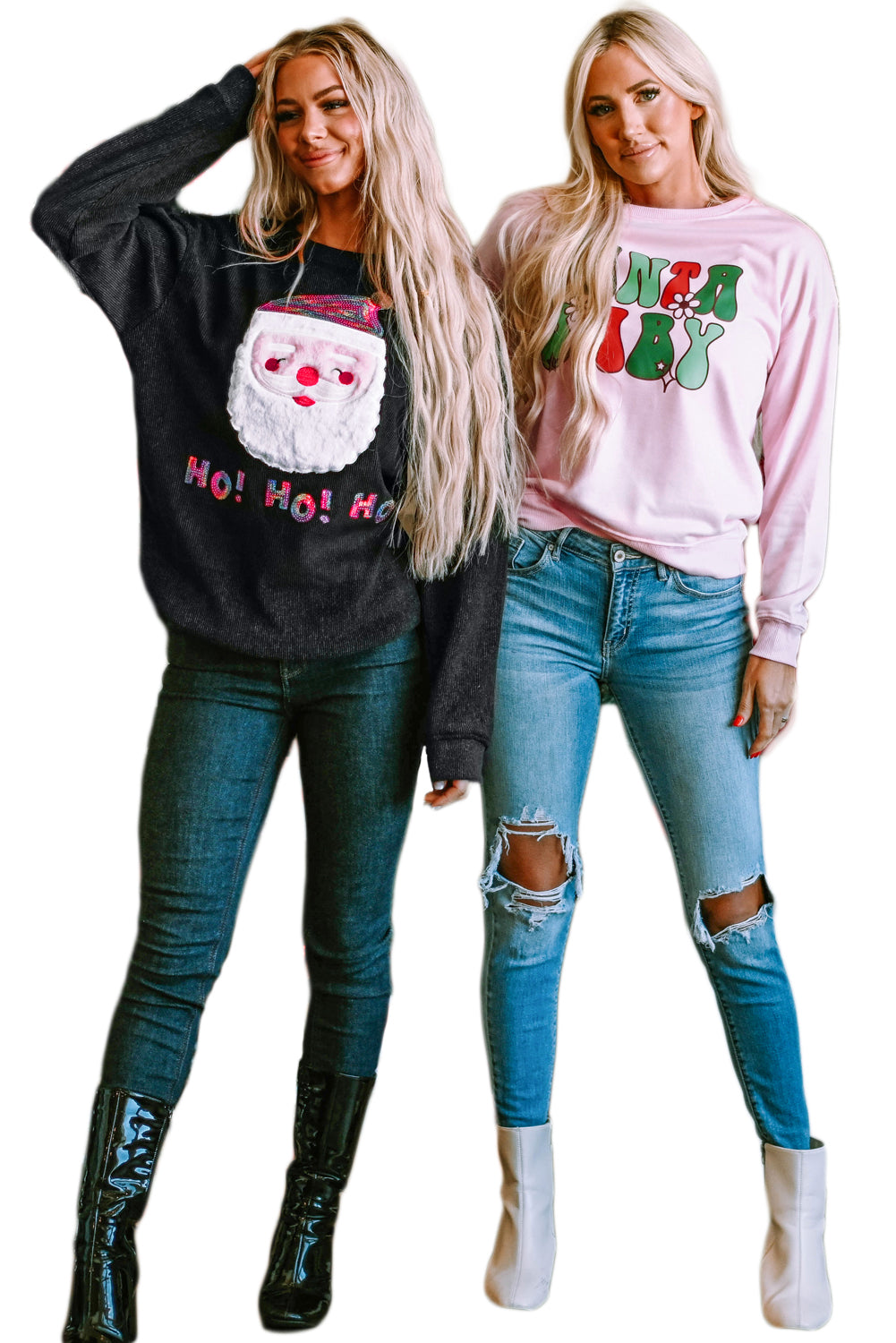 Black Plus Size Corded Round Neck Sweatshirt