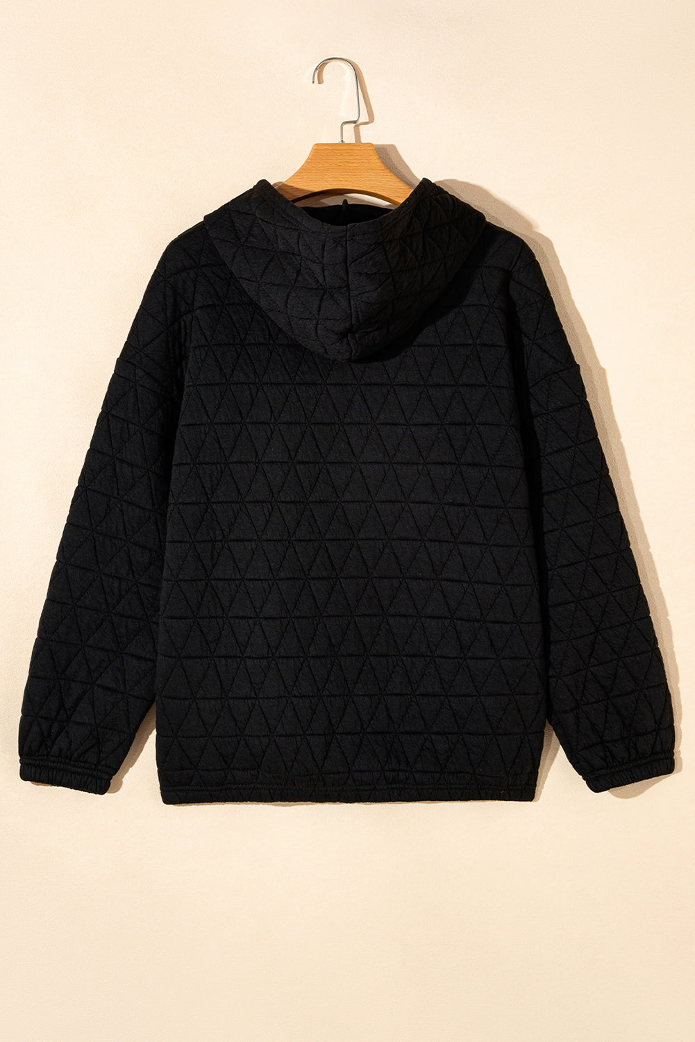 Parchment Quilted Patchwork Exposed Seam Hoodie