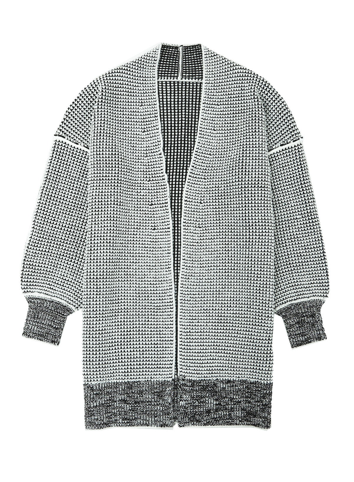 Apricot Chunky Waffle Knit Oversized Collar Cardigan