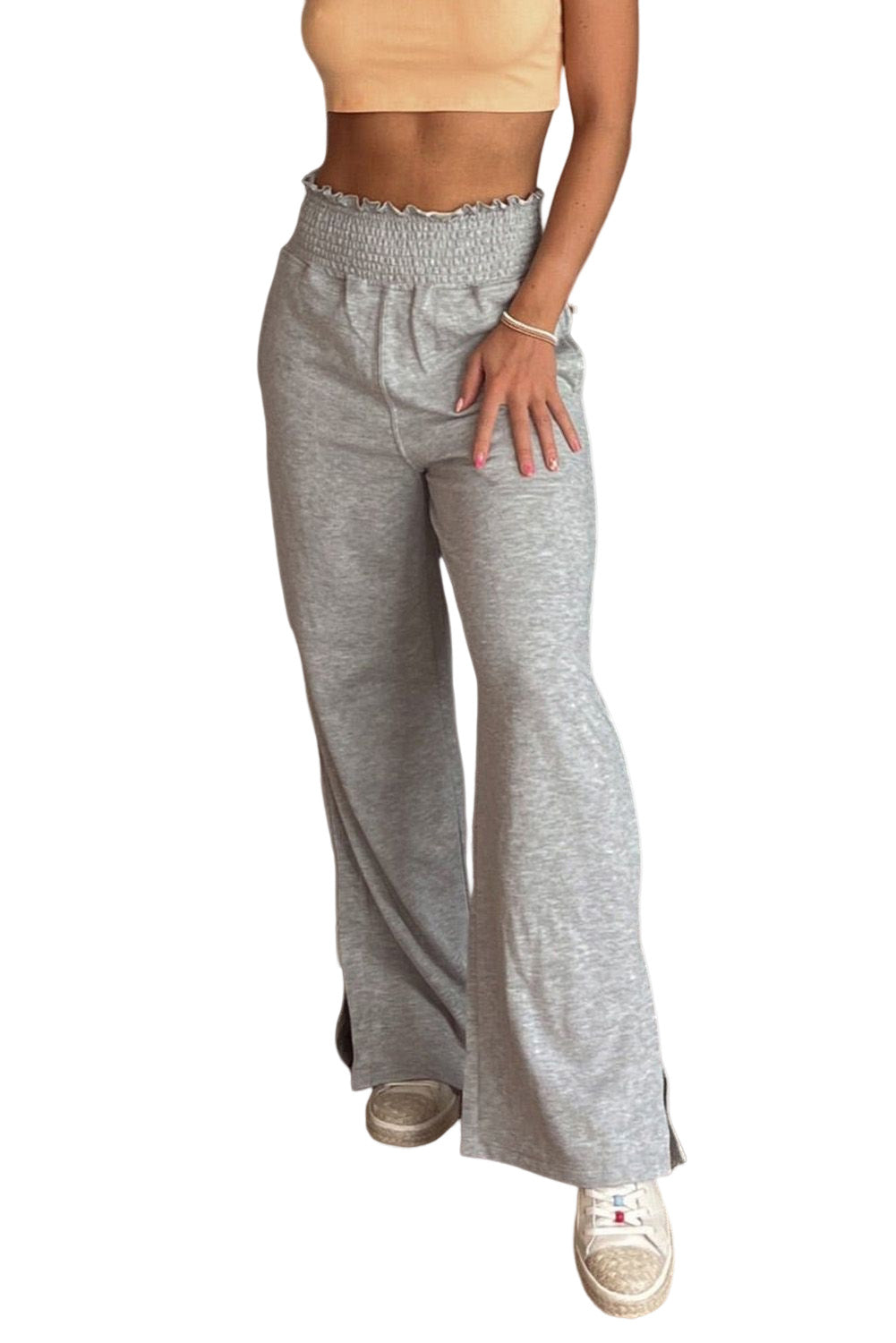 Smocked Waist Pocketed Pants